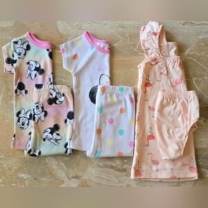 2 Kids Pajamas Sets And 1 Dress